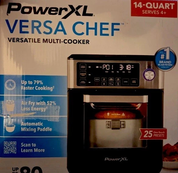 PowerXL 4-in-1 Versa Chef Air Fryer, Oven, Bread Maker & Slow Cooker, 25 Presets