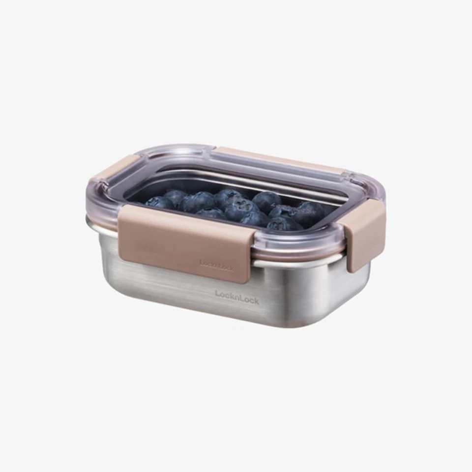 Contenedor de almacenamiento de alimentos de acero inoxidable LocknLock - hermético, a prueba de fugas, Stac... Foto 2 de 3