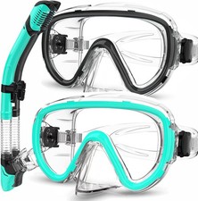 2-Pack Snorkel Gear for Adults Enhanced Anti-Fog Anti-Leak Snorkeling B...