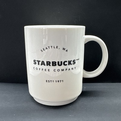 Starbucks Heritage Kaffeebecher Seattle WA Est 1971 weiß Keramiktasse 14oz sehr guter Zustand