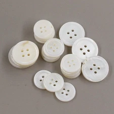 22pc Genuine Mother of Pearl Blazer Buttons Set - 20mm & 15mm Natural White M...