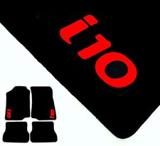 Autoteppich Fußmatten für Hyundai i10 PA 2008-2013 schwarz rot Absatzschutz 4tlg