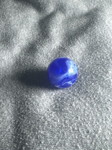 Vintage Glass Blue Marble Agate White Swirl Rare ( One Of A Kind!!! ) - Picture 3 of 19