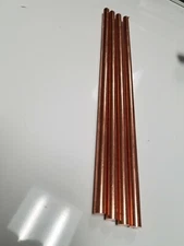 (4) 3/8"  Solid Copper Round stock Rod 12" 