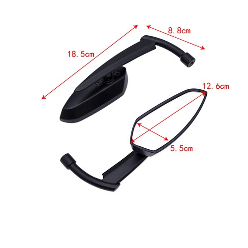 2X Motorcycle Black Blade Rearview Side Mirror For Harley Kawasaki Yamaha Honda - Picture 10 of 10