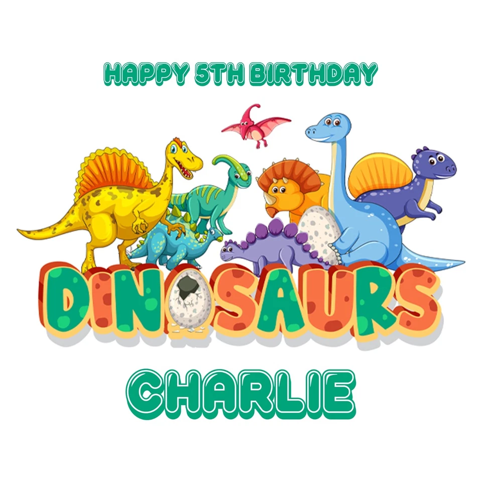 Dinosaur Personalised Wrapping Paper – Custom Name Dino Kids Gift Wrap - Image 2 of 4