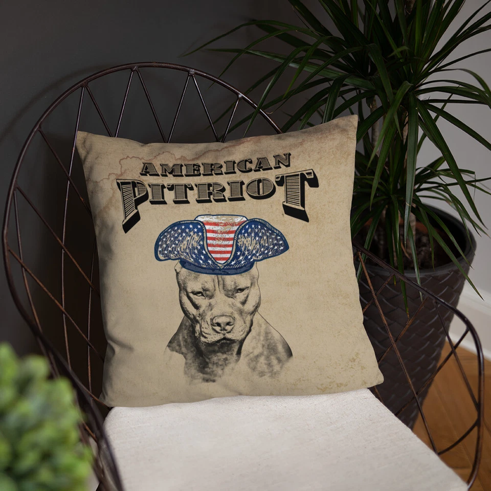 18" x 18" USA Flag Pillow Patriotic Pillow American Pit Bull Independence July 4 - Image 4 of 4