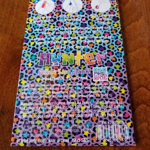 Orly x Lisa Frank retro 20 Nail Wraps Hunter Cheetah new sealed cartoon animal - Picture 6 of 6
