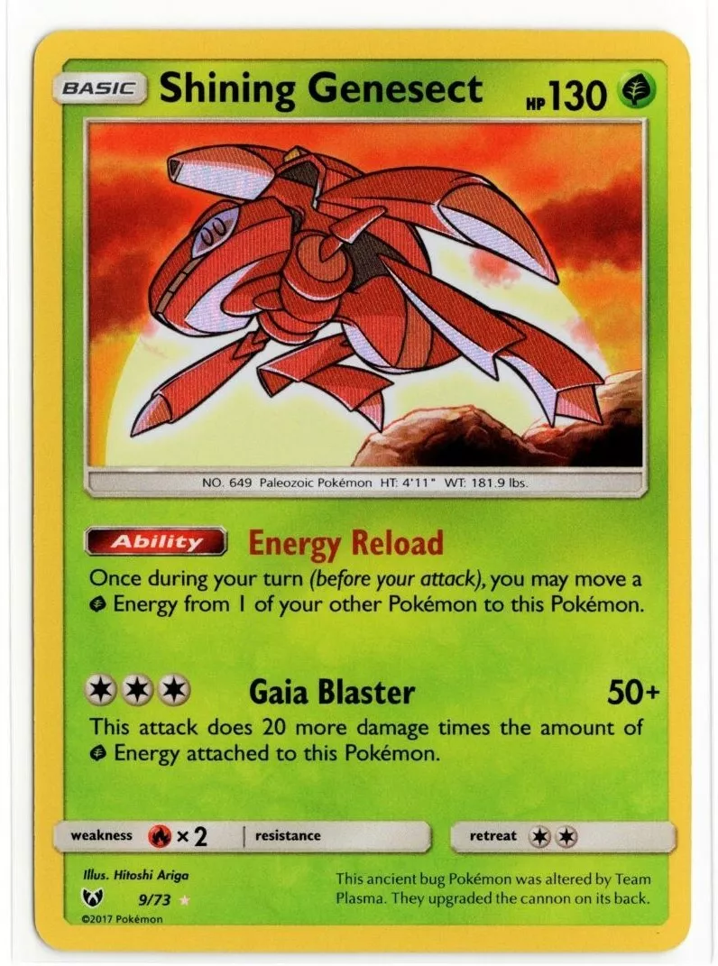  Pokemon - Shining Genesect - 9/73 - Holo Rare - Sun