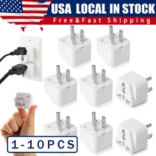 1-10 Pcs European EU To US American Adapter Plug Converter Euro Asia to USA