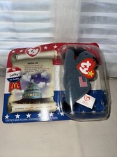 ORIGINAL TY RARE AND RETIRDED 1996 LEFTY THE DONKEY BEANIE BABY WITH TAG