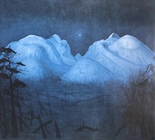 Art Prints Art Harald Sohlberg Vinternatt i Rondane 1914 Winter Night Mountains.
