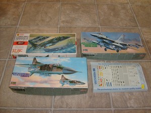 3 Hasegawa Jet Fighter Model Kits Mig 23S Hawker Harrier F16 Falcon Box Lot 1/72 | Ebay