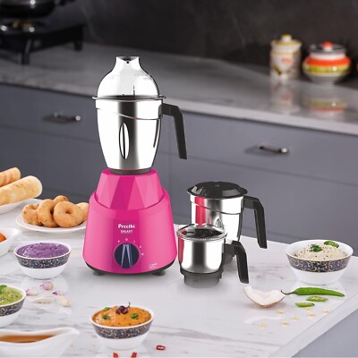 Preethi Galaxy MG225 Mixer Grinder 750 Watt With 3 Jars Pink NEW