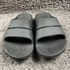 OOFOS Men's OOahh Comfort Slide Lightweight Recovery Sandal Black Men 9 Women 11