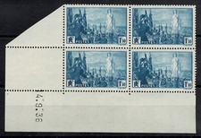 FRANCE YVERT N° 328 " LA PAIX 1F50 BLOC 4 TIMBRES COIN DATE 1936" NEUFxx TB Y943