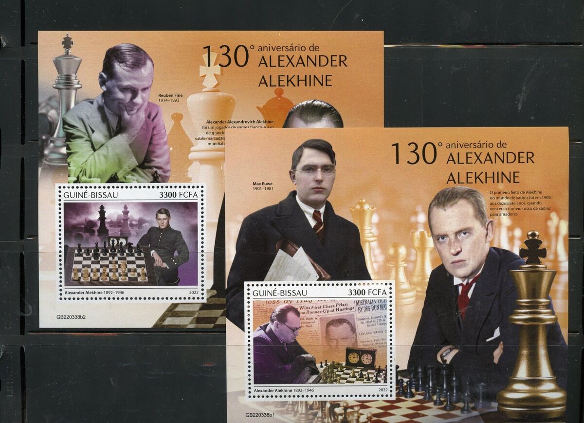 Chess Alexander Alekhine 130th Anniversary MNH Stamps 2022 Guinea-Bissau S/S