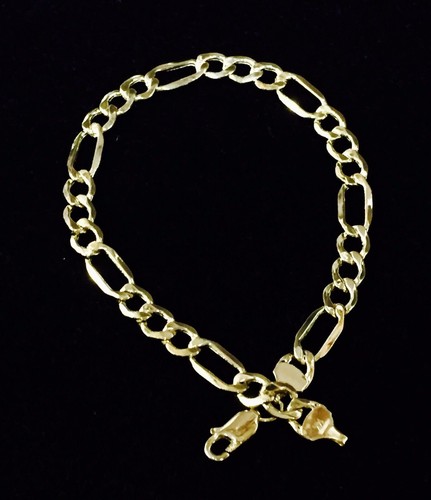 14 Karat Gelbgold Lite Figaro Bordstein Gliedkette/Armband 7 Zoll 4,5 mm 2 Gramm LFG100 - Bild 8 von 11