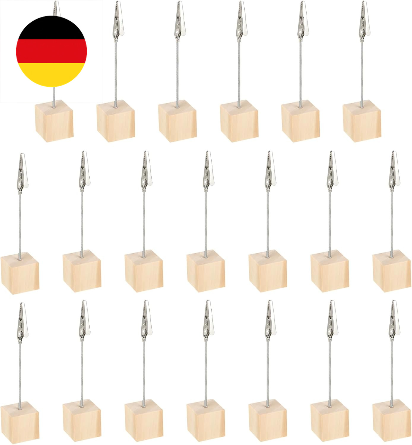 20 Stück Fotohalter mit Klammern - Memo Clip Halter Postkartenhalter Holz Tischk