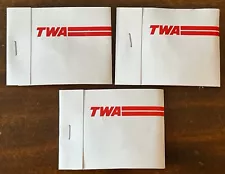 Lot of 3 TWA Matchbook Sewing Mending Kits Advertising Trans World Airlines Vtg