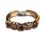 925 rose plated .02ct diamond blue sapphire gemstone band ring 2.7g 5.75 — photo 3