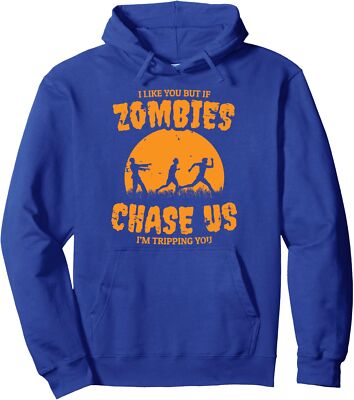 If Zombies Chase Us I'm Tripping You Funny Zombie Unisex Hooded Sweatshirt