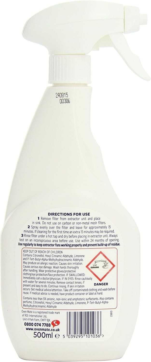 Oven Mate Mesh Cooker Hood Filter Cleaner and Degreaser Spray 500ml eBay