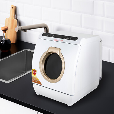 Portable Countertop Dishwasher 5 Programs Dishwasher Air Drying w/ 7L Water Tank