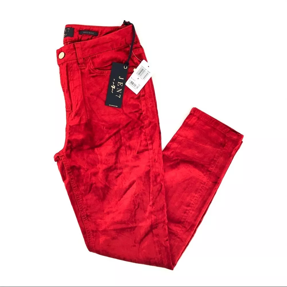 7 For All Mankind Red Skinny Jeans New With Tags