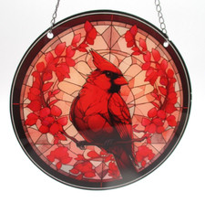 CARDINAL ACRYLIC FLAT Hanging Suncatcher EMBOSSED DESIGN Vibrant Colors