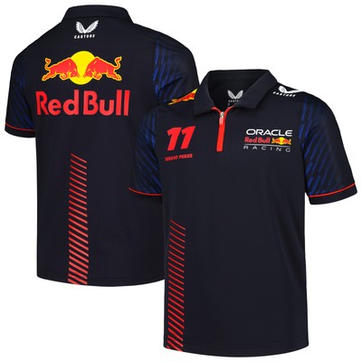 Youth Castore Sergio Perez Navy Red Bull Racing 2023 Driver Edition Quarter-Zip
