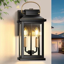 VIANIS Large Dusk to Dawn Outdoor Light Fixture, Exterior Porch Light E12 Bulb