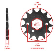 Kawasaki KLX300 Front Sprocket 520 Pitch - 13T, 14T, 15T Or 16T Teeth 2020-2025 9 thumbnail image