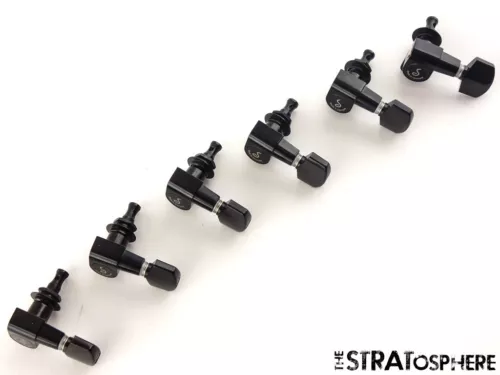 NEW Schaller M6 Mini 6 In Line TUNERS TUNING PEGS for Guitar, Black TK-0960-003