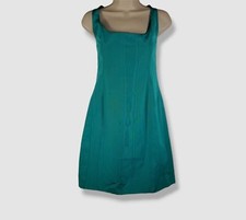 $3690 Oscar de la Renta Women's Green Silk Moiré Faille Sleeveless Dress Size 10