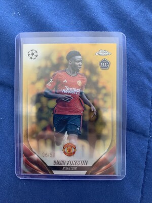 2024 Topps Chrome Omari Forson Gold Refractor /50 RC Man United RC