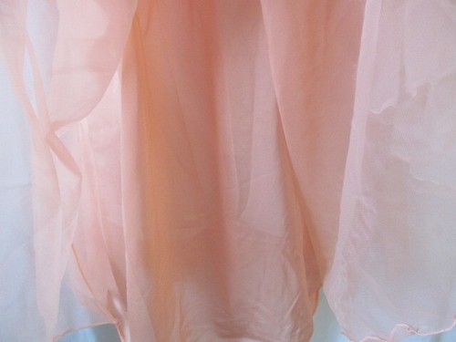 Vintage Vassarette 100% Nylon Coral Ruffle Layer Chemise Babydoll Small Medium - Picture 5 of 6