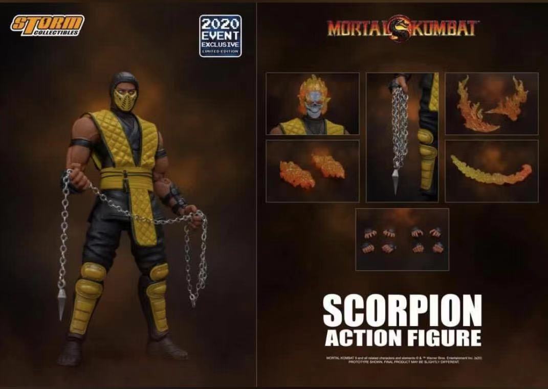 2020 Storm Toys Mortal Combat 3 Scorpion SDCC Fire Skeleton Ver 1