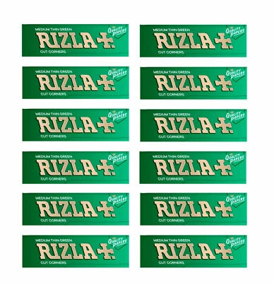 600 RIZLA GREEN ROLLING PAPERS MADE IN BELGIUM ORIGINAL 12 BOOKLETS