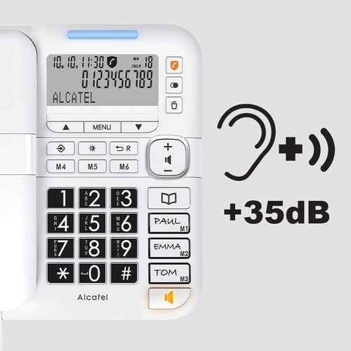 Alcatel TMAX 70 White Corded Big Button Telephone Elderly Call Block Phone - Picture 8 of 10