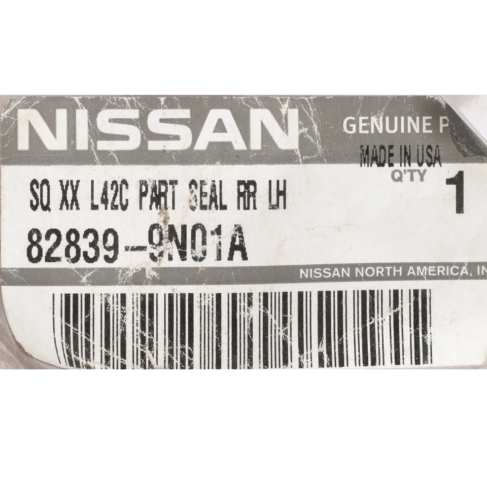 OEM NUEVO 2009-2014 Nissan Máxima Driver Sd puerta trasera sello partición 82839-9N01A Foto 3 de 3