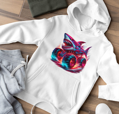 Crazy Monster Truck Hell Fire Löwe Bär Dinosaurier Rex Bio Kinder Hoodie S - XL