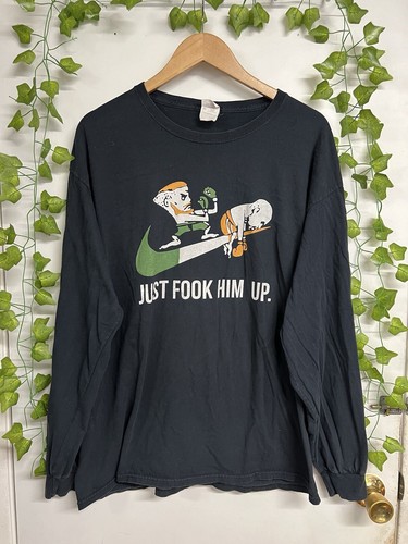 Connor McGregor UFC Nike Just Fook Him Up Long Sleeve T-Shirt Boxing MMA Sz XL