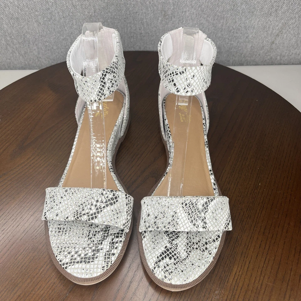 Seychelles Lofty Sandals Women's 9.5  Black White Leather Strappy Gladiator Shoe - Image 3 of 4