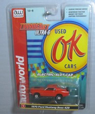 "NEW" AW REL 1 USED OK CARS 1970 ORANGE FORD MUSTANG BOSS 429 T JET SLOT CAR