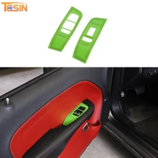 Green Window Lift Switch Panel Cover Trim Accessories For Dodge Challenger 2015+