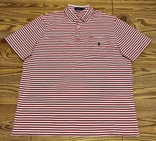 Polo Ralph Lauren Men  s XL Classic Fit Pocket Polo Shirt Red Stripe Preppy