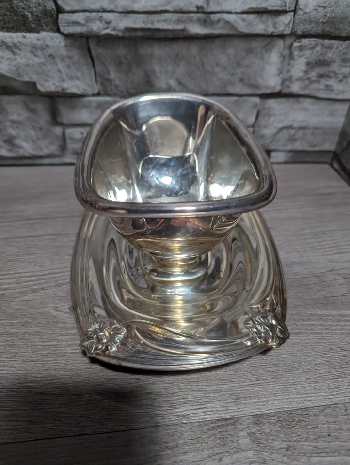 Винтажная сервировочная чаша 1847 Rogers Bros нарцисс посеребренная соус лодка IS 9913 - Изображение 2 из 4