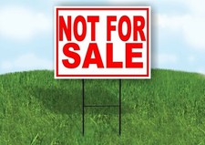 NOT FOR SALE RED Yard Sign with Stand LAWN SIGN