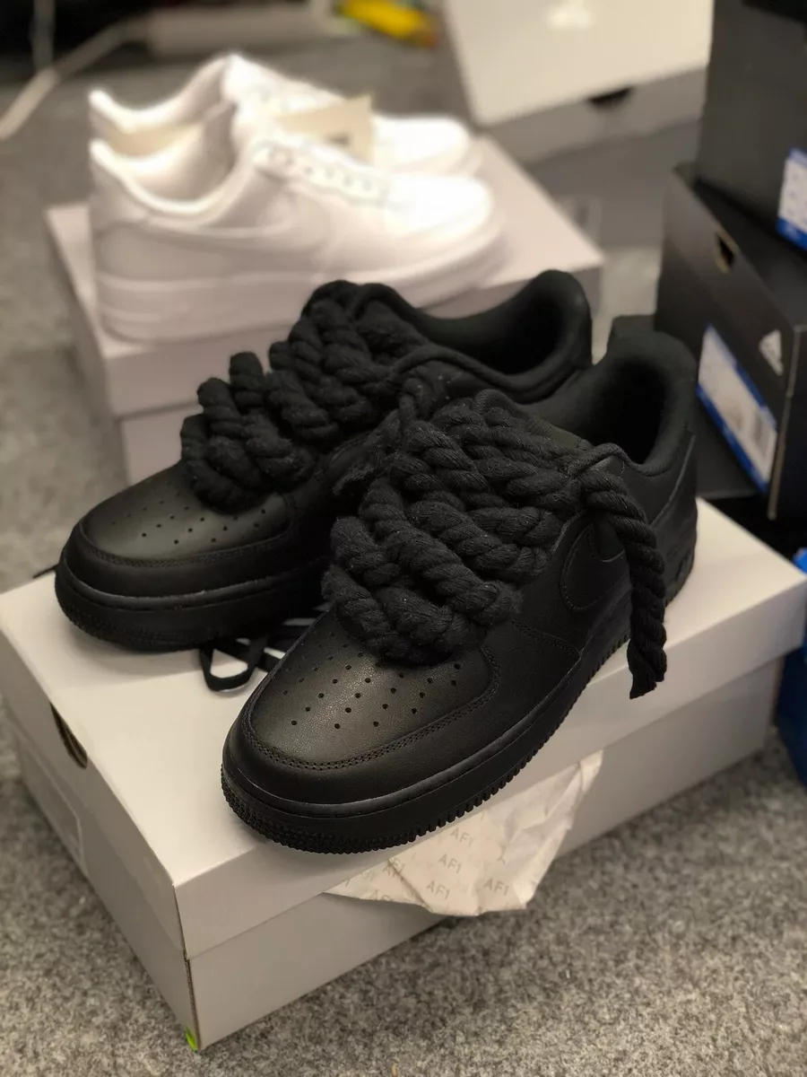 Black top af1 laces
